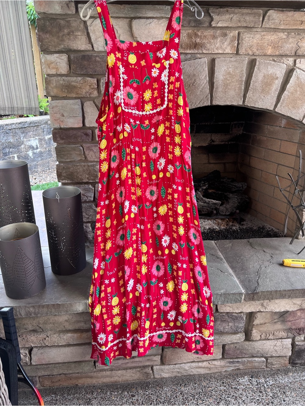 Carol Anderson Red Floral Sundress with Daisy Print NWT Medium